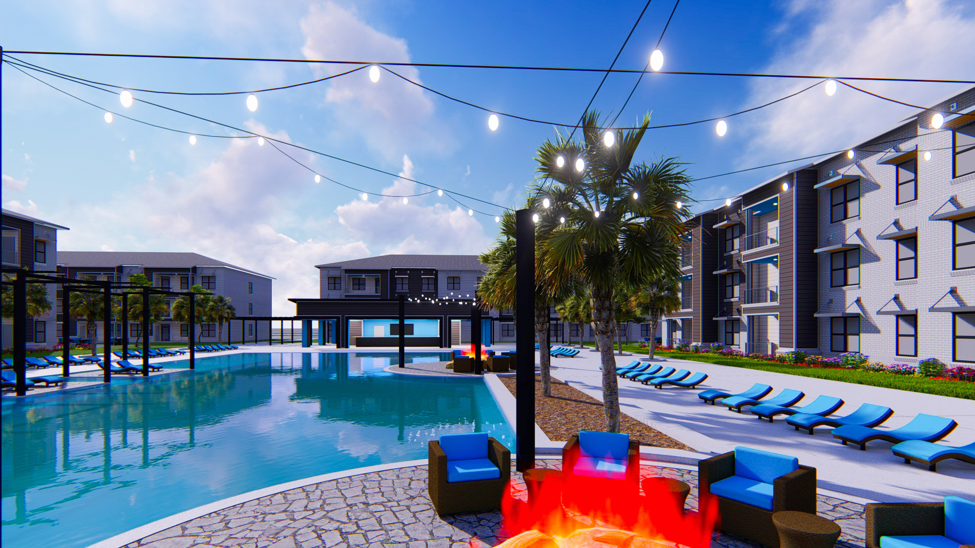 The Pointe North Hills - Poolside Fire Pits